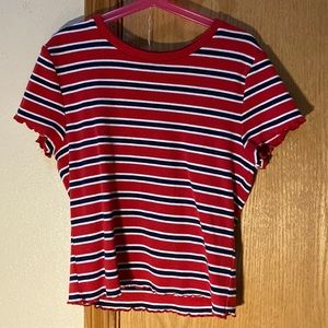 baby tee with lettuce hem